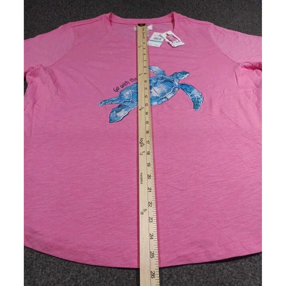 NWT Stella Parker Pink T-shirt Turtle Go with the Flow Size XL-MSRP $28 - Picture 8 of 15